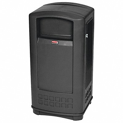 RUBBERMAID COMMERCIAL PRODUCTS FG9P9000BLA Garbage Can 35 gal Black Plastic