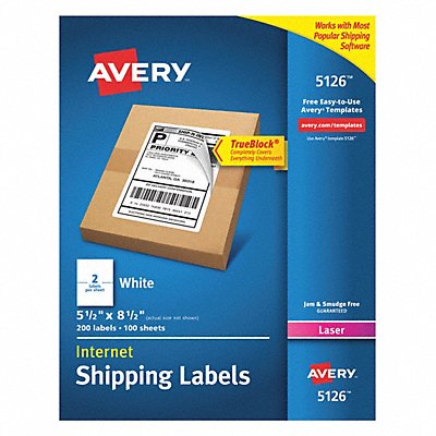 AVERY 7278205126 Laser Label 5-1/2 H 8-1/2 W PK100