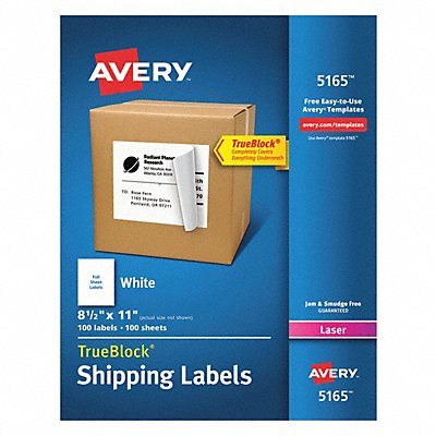 AVERY 7278205165 Laser Label 11 H 8-1/2 W PK100