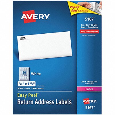 AVERY 7278205167 Laser Label 1/2 H 1-3/4 W