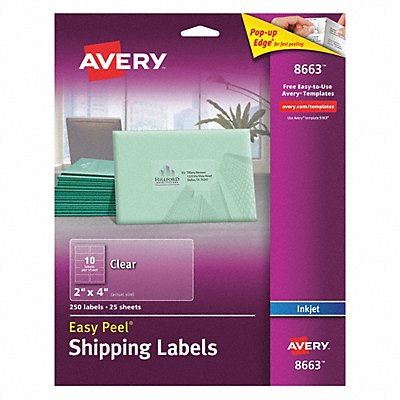 AVERY 727828663 Inkjet Label 2 H 4 W PK25
