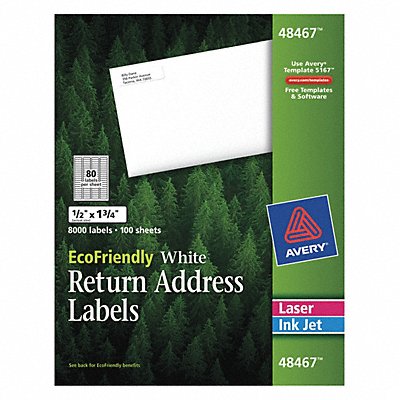 AVERY 7278248467 Laser/Inkjet Label 1/2 H 1-3/4 W PK100