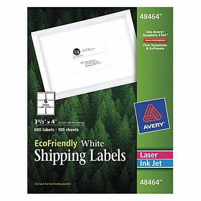AVERY 7278248464 Laser/Inkjet Label 3-1/3 H 4 W PK100
