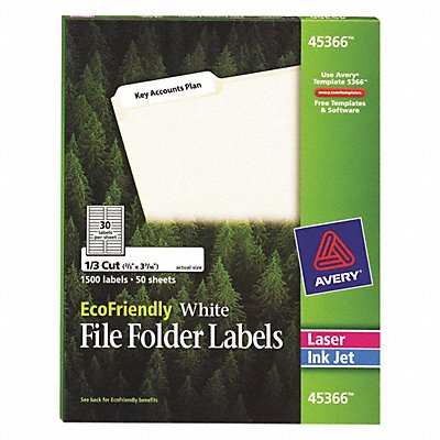 AVERY 7278245366 Laser/Inkjet Label 2/3 H 3-7/16 W PK50