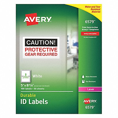 AVERY 727826579 Laser Label 5 H 8-1/8 W PK50