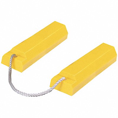 CHECKERS AC3518RPP Airplane Chock 3-1/4 In Urethane Ylw PR