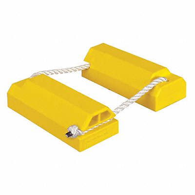 CHECKERS AC4614LRP Airplane Chock 4-1/4 In Urethane Yellow PR