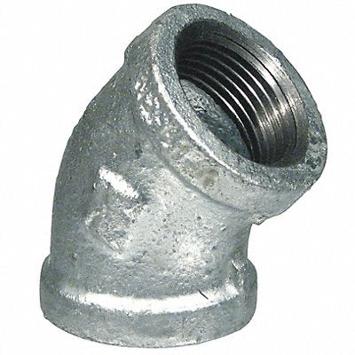 GRAINGER 5P833 45 Elbow Malleable Iron 1/2 in NPT
