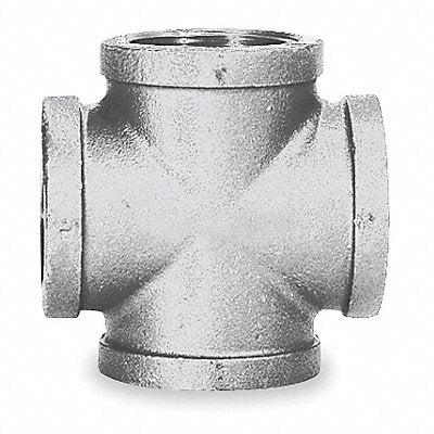 GRAINGER 6KJ43 Cross Malleable Iron 2 in Pipe Size NPT