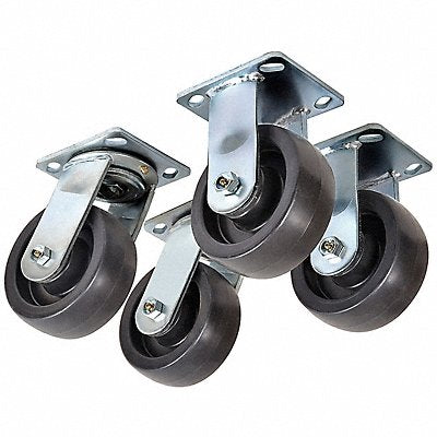 GRAINGER 5PKJ4 Standard Plate Castor Swvl/Rigid PK4