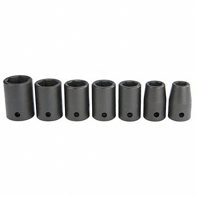PROTO J72157 Impact Socket Set Steel Black Oxide 7/16- 1/16 in