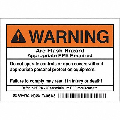 BRADY 99454 Label 3 1/2 inx5 in Polyester PK5
