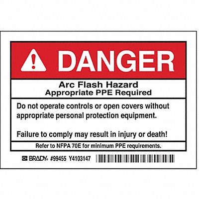 BRADY 99455 Label 3 1/2 inx5 in Polyester PK5