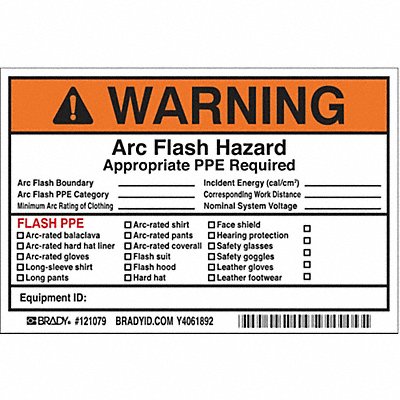 BRADY 121079 Permanent Adhesive Label 4inx6in Vinyl PK5