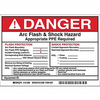 BRADY 121086 Permanent Adhesive Label 5inx7in Vinyl PK5