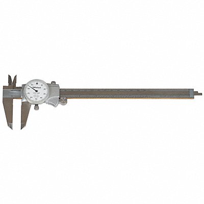 MITUTOYO 505743JCAL Dial Caliper w/Cert 8 In 0.100/Rev