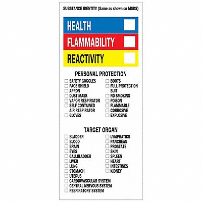 BRADY 58264 NFPA Label 8 in H 3 in W PK500