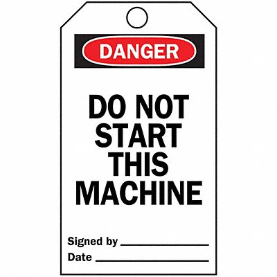 BRADY 76188 Danger Tag 5-3/4 x 3 In Vinyl Met PK25