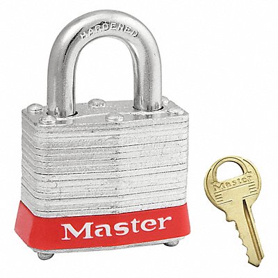 MASTER LOCK 3KARED0630 F0076 Lockout Padlock KA Red 1-1/4 H