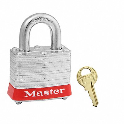 MASTER LOCK 3RED D1927 Lockout Padlock KD Red 1-1/4 H