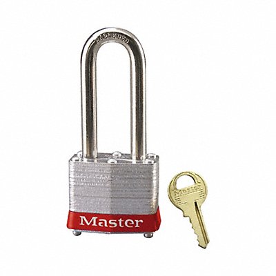 MASTER LOCK 3LHRED D1931 Lockout Padlock KD Red 1-1/4 H