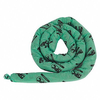 BRADY SPC ABSORBENTS HAZ124 Absorb Sock Chem/Hazmat 12ft L PK4