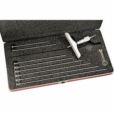 STARRETT 445BZ9RL Depth Micrometer 0-9 In 4 In Base