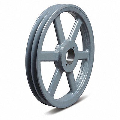 GRAINGER 2BK100 V-Belt Pulley: 2BK100, 2 Groove, 9.75 in OD, Bushed Bore, H/QT, Cast Iron