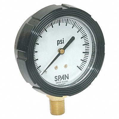 SPAN LFS21060GCERT D7962 Pressure Gauge 0 to 60 psi 2-1/2In 1/4In