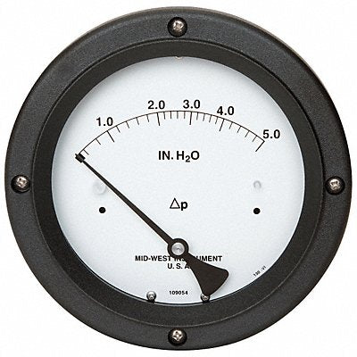 MIDWEST INSTRUMENT 1300113 G8762 Pressure Gauge 0 to 5 In H2O