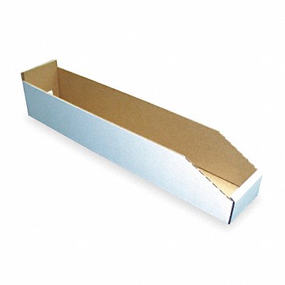 PACKAGING CORPORATION OF AMERICA 5W222 Corrugated Shelf Bin White Cardboard 4 3/4 in