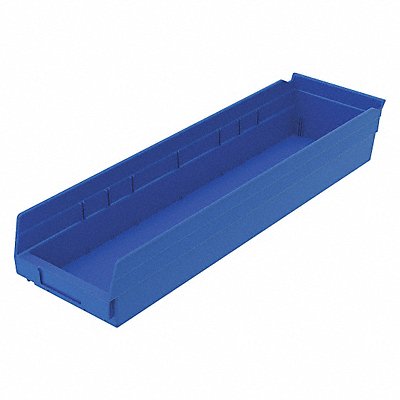 GRAINGER 30164BLUEBLANK Shelf Bin Blue Indstr Grd Poly 4 in