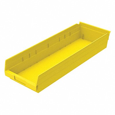 GRAINGER 30184YELLOBLANK Shelf Bin Yellow Indstr Grd Poly 4 in