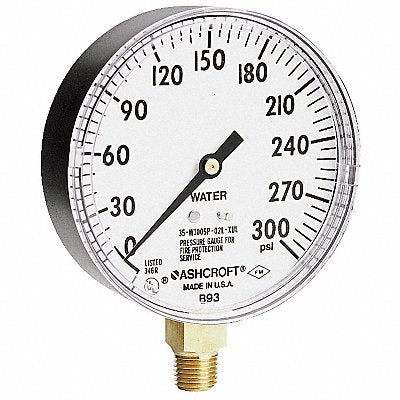 ASHCROFT 35W1005PH02LXULZG3008382 Pressure Gauge 0 to 300 psi 3-1/2In