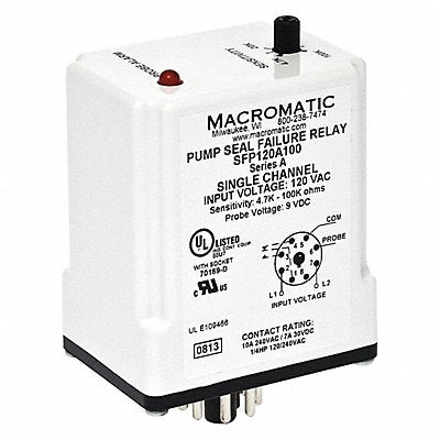 MACROMATIC SFP120A100 Pump Seal Failure Relay 120VAC