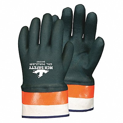MCR SAFETY 6410SC Chemical Resistant Glove PVC Sz L PR