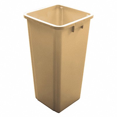 GRAINGER 5WYZ1 Garbage Can Square 25 gal Beige