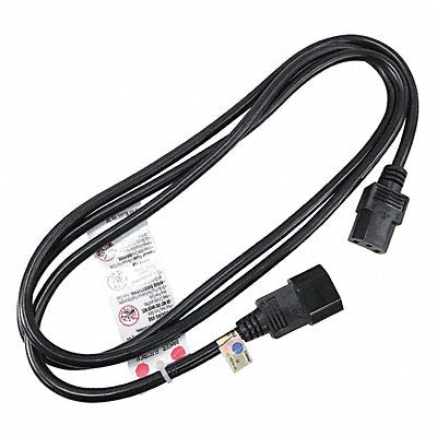 GRAINGER 5XFR6ID Powr Cord IEC C14 SJT 6 ft Blk 10A 16/3