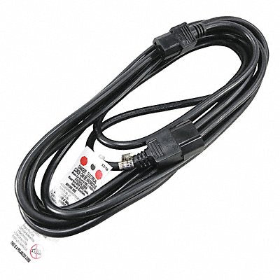 GRAINGER 5XFR8ID Pwr Cord IEC C14 SJT 15 ft Blk 10A 16/3