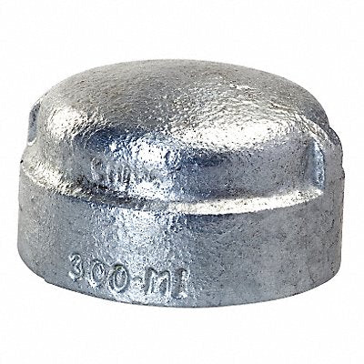GRAINGER 5XTH8 Round Cap Malleable Iron 3 in FNPT