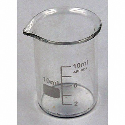 LAB SAFETY SUPPLY 5YGY7 Beaker 10 mL 35 mm H 26 mm Dia PK12