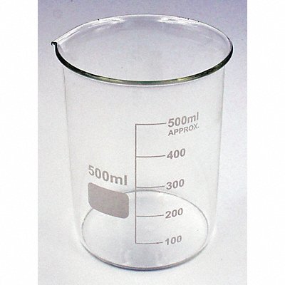 LAB SAFETY SUPPLY 5YGZ4 Beaker 500 mL 118 mm H 87 mm Dia PK6