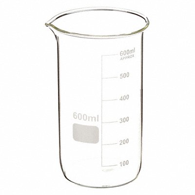 LAB SAFETY SUPPLY 5YHA6 Beaker 600 mL 165 mm H 80 mm Dia PK6