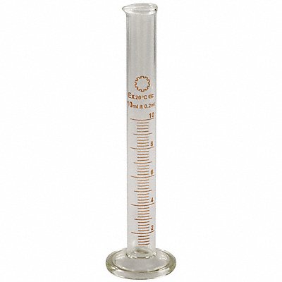 LAB SAFETY SUPPLY 5YHX8 Graduated Cylinder 10 mL 15 mm Dia PK12