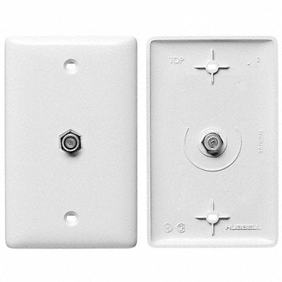 HUBBELL WIRING DEVICE-KELLEMS NS750W Video Wall Plate and Jack F Type White