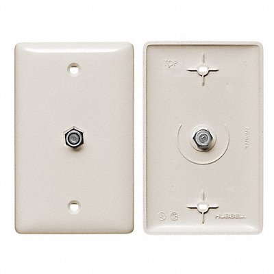 HUBBELL WIRING DEVICE-KELLEMS NS750LA Video Wall Plate and Jack F Type Lt Al