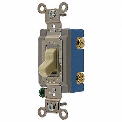 HUBBELL HBL1202I Wall Switch Ivory 15A Back Side DblPole