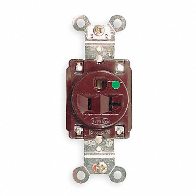 HUBBELL HBL8310 Receptacle Brown 20 A 2P3W Back Side 1PK