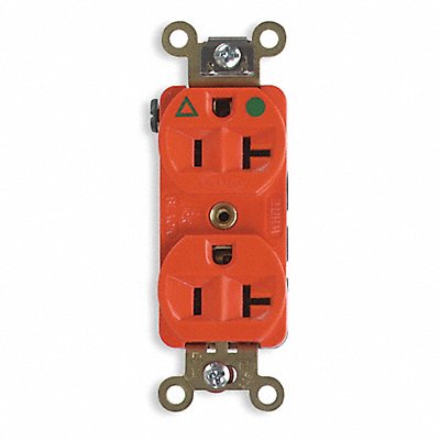 HUBBELL IG8300 Recept Orange 20 A 2P3W Back Side 1PK