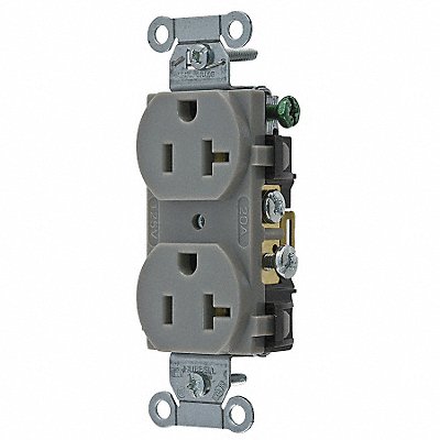 HUBBELL CR20GRY Receptacle Grey 20 A 2P3W Side 1PK